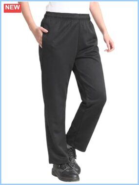 Women's Stretch Chef Pants Cargo Work Pants Elastic Waist Drawstring